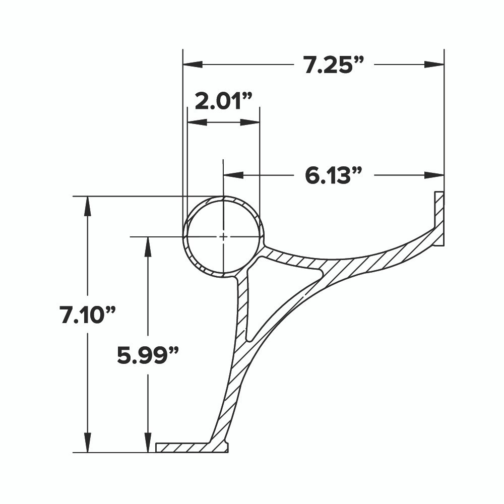 Combination Foot Rail Bracket - Polished Brass - 2" OD