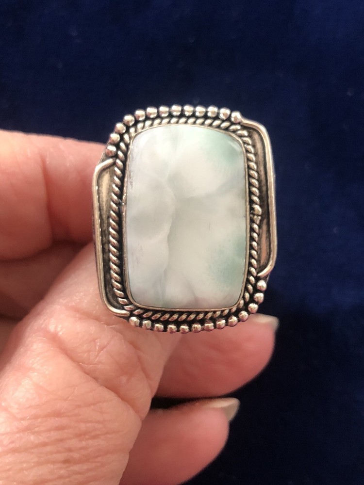 Cloudy Blue Skies Larimar Ring Size 6.5 Artisan Southwest