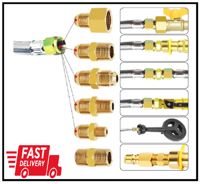 20 Ft High Pressure Braided Propane Hose Extension with Conversion Coupling 38