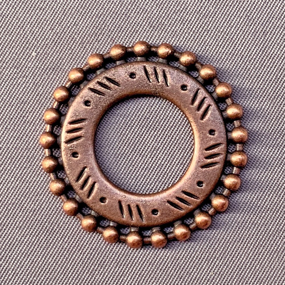 Boho Washer Circle Links 29mm Antique Copper Plated Alloy Q20 Per Pkg
