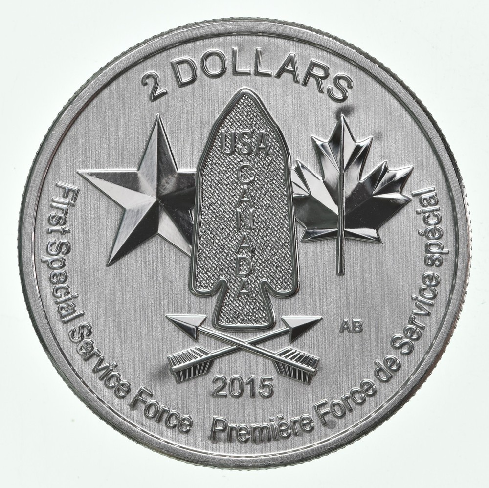 2015 Canada 2 Dollars Silver First Special Service Force 1/2 Oz Silver