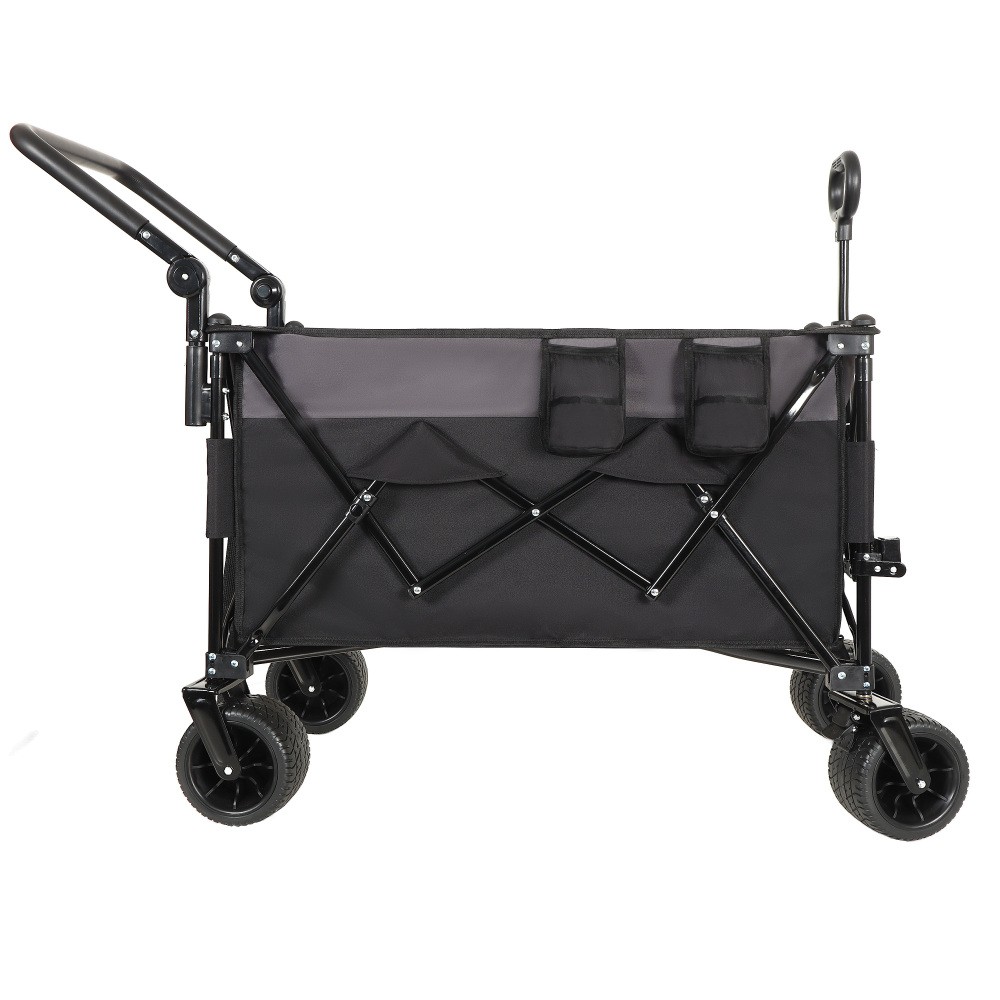 Multi-Functional Push-Pull Folding Wagon Cart with Rotating Handle Beach Tires