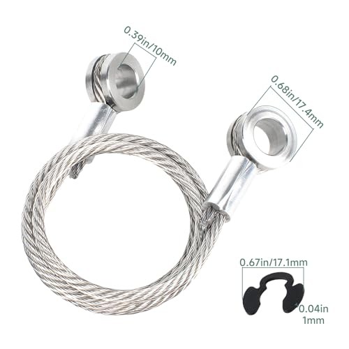 (2 pack) For HLK2047 Hood Strut Control Cable suitable for 1987-2010 Peterbilt