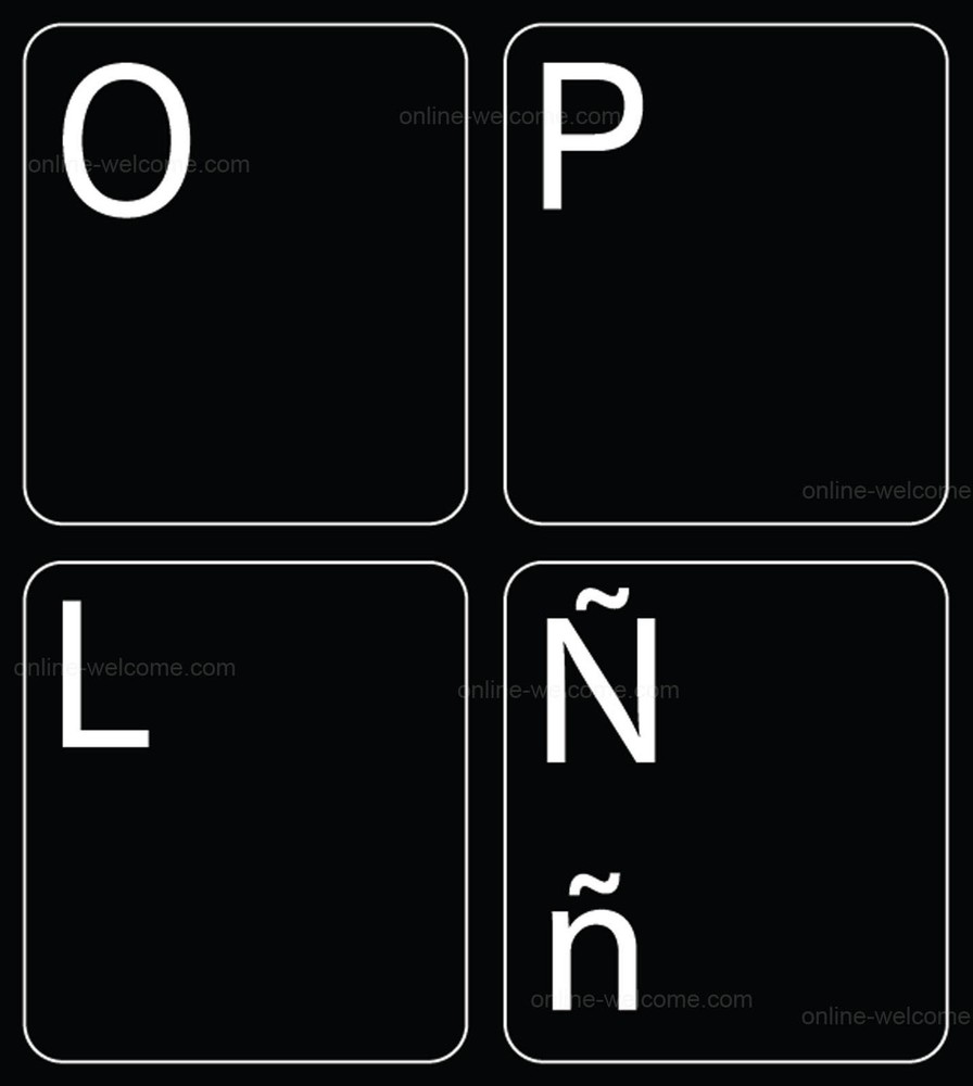 spanish traditional replacement keyboard sticker black