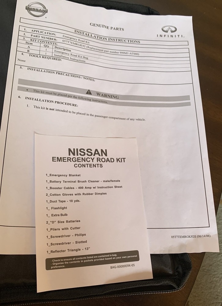 Nissan Emergency Road Kit