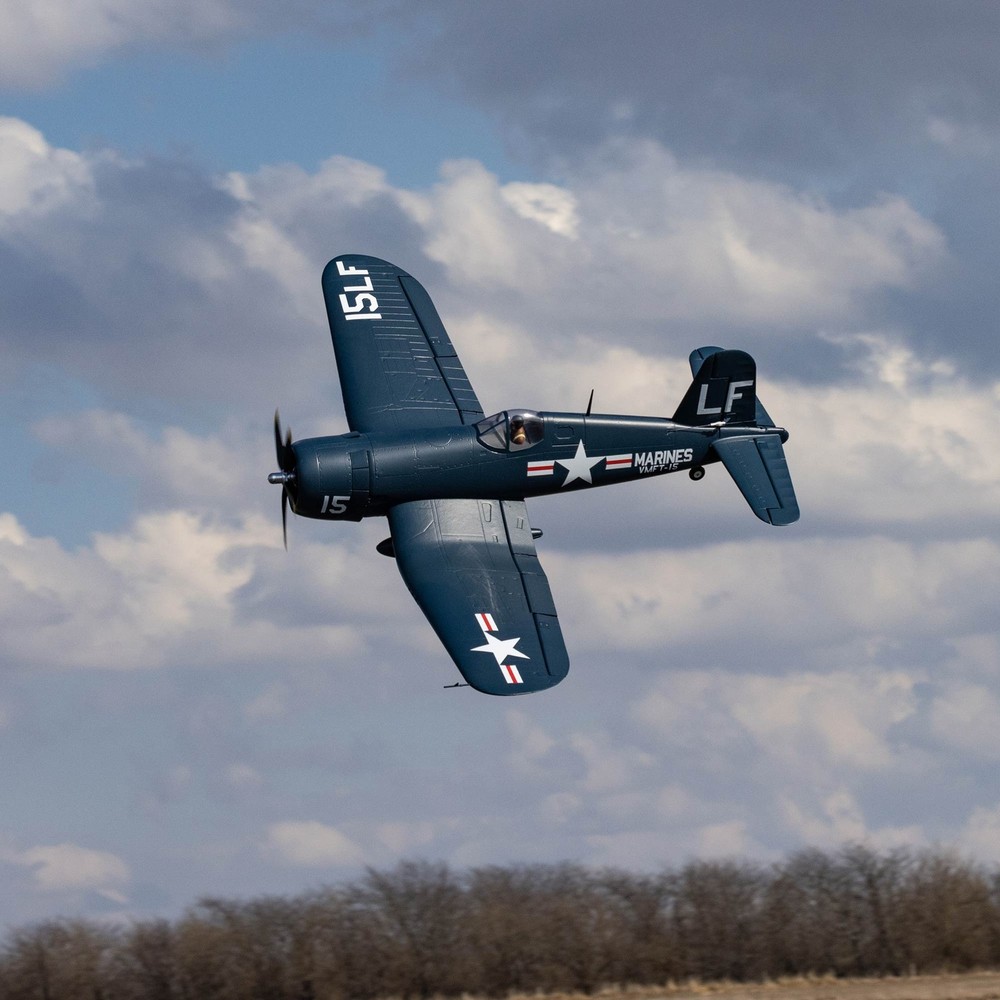 E-flite RC Airplane F4U-4 Corsair 1.2m BNF Basic with AS3X and SAFE Select