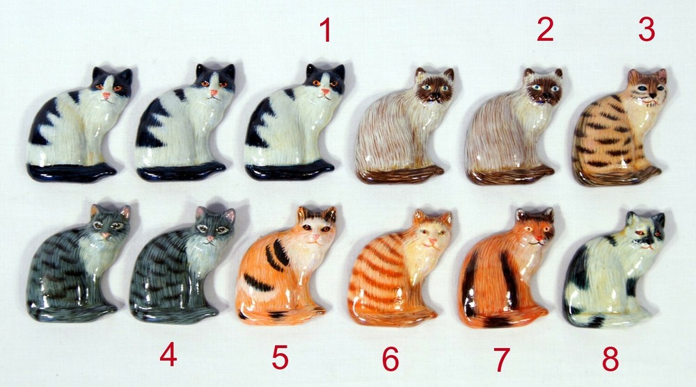 Hand Painted Cat Refrigerator Magnets 240C