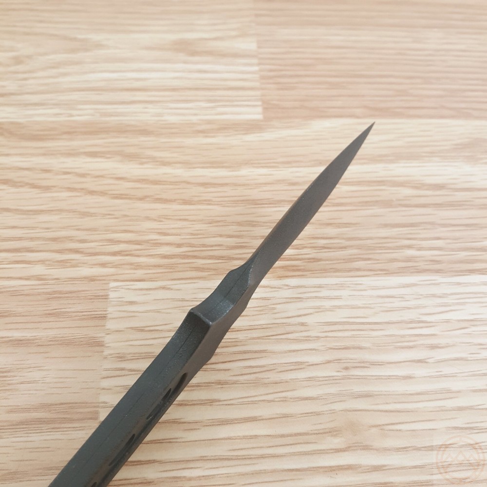 CIA Sticker Fixed Knife 3" Black Polycarbonate One Piece Construction Blade