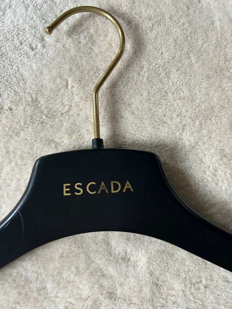 Designer Hanger ~ ESCADA ~ Black Plastic/Velvet /Gold