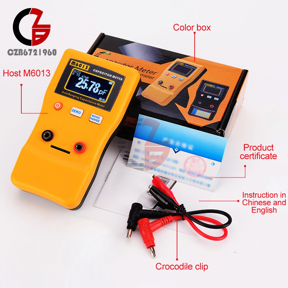 LCD High-precision Capacitor Meter Auto Range Handheld Capacitor Circuit Tester