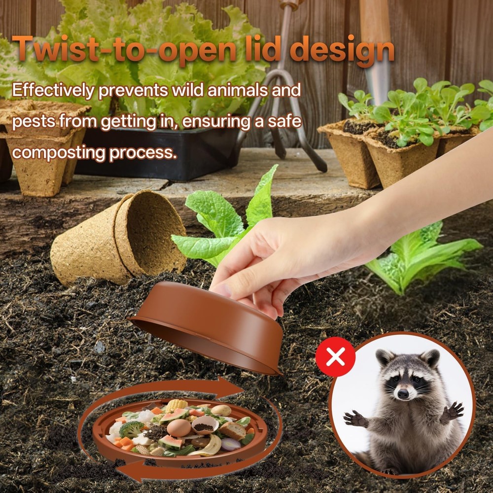 Underground Worm Composting Bin, Outdoor Mini Inground Worm Composter for Beginn