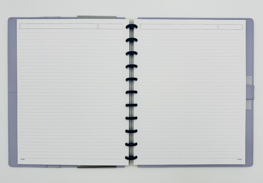 TUL Discbound Notebook | Vegan Leather | Letter Size | 60 Sheets | Lavender Mist