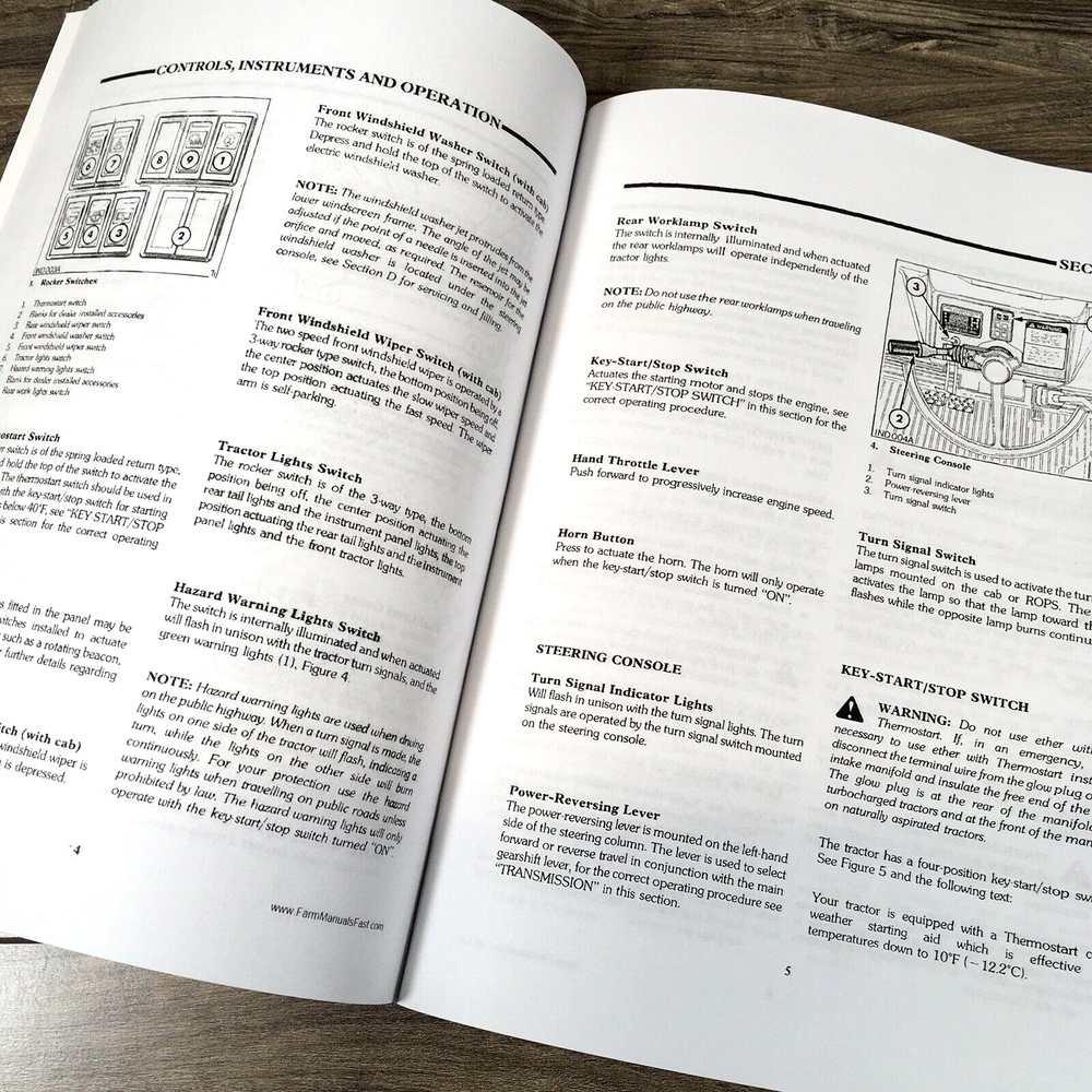 Ford 555D 575D 655D 675D Tractor Loader Backhoe Operators Manual Owners Book