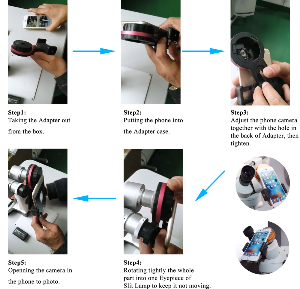 Universal Slit Lamp Mobile Phone Microscope Eyepiece Adapter