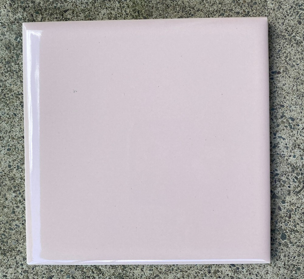 Vintage American Olean 4.25” ‘Pink Blush’ Glossy Ceramic Tile *Reclaimed