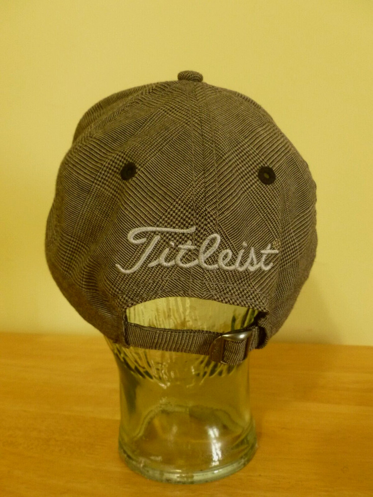 Titleist Grey Plaid Adjustable Golf baseball hat cap Strap Embroidered