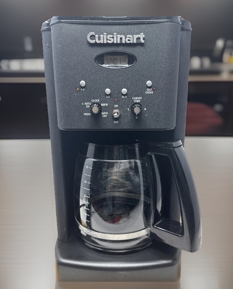 Cuisinart 12 Cup Programmable Coffee Maker Black Glass Carafe Tested Works