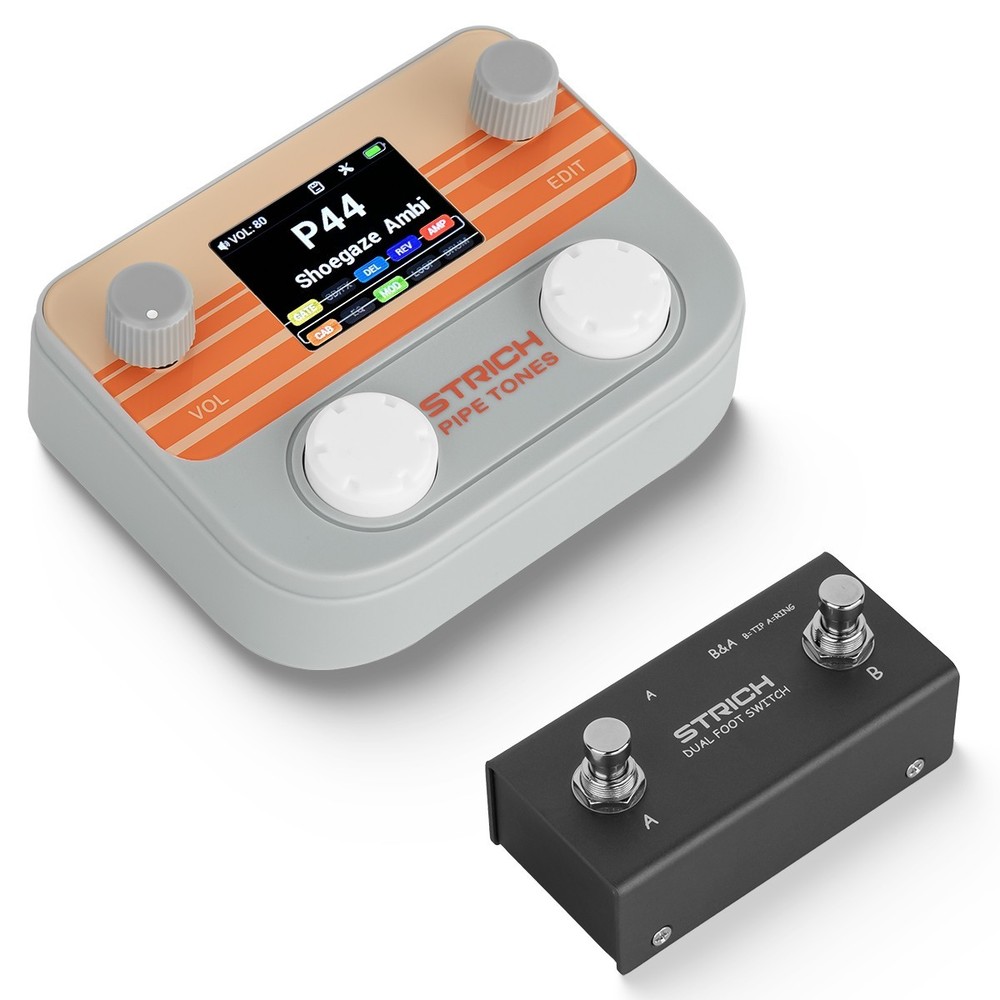 STRICH Pipe Tones Pocket Multi-Effects Processor with Foot Pedal (Gray)