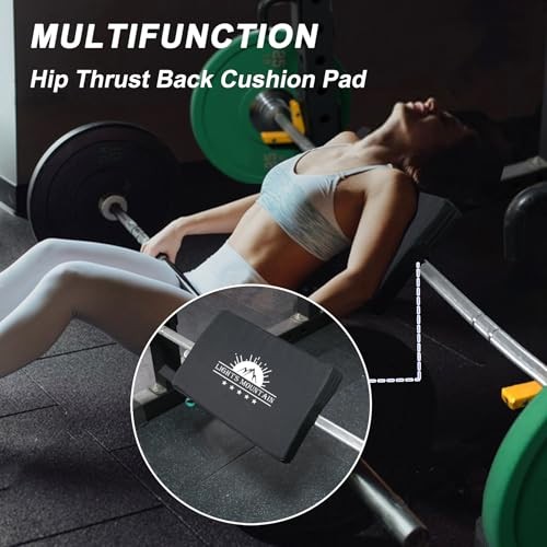 Square Hip-Thrust Pad Protective Extra Thick Foam pad for Barbell Black