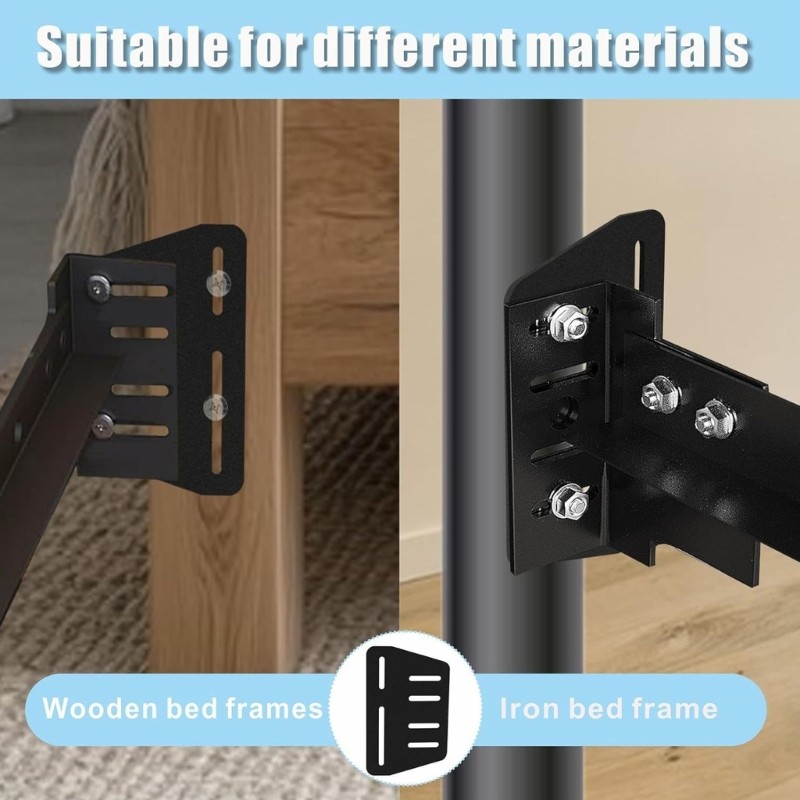 Metal Headboard Reinforcement Bracket Adjustable Bed Frame For Various Bed