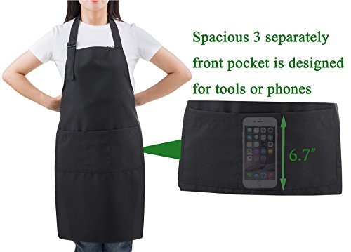 (set Professional Resist Water Adjustable Extra Long Bib Apron 3 5 Black