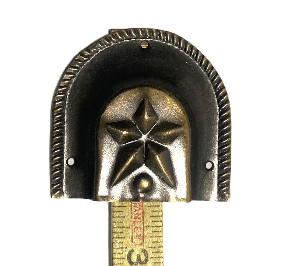 Trunk Handle Loop Star Design For Camel Back Steamer Antique Brass Finish Pair