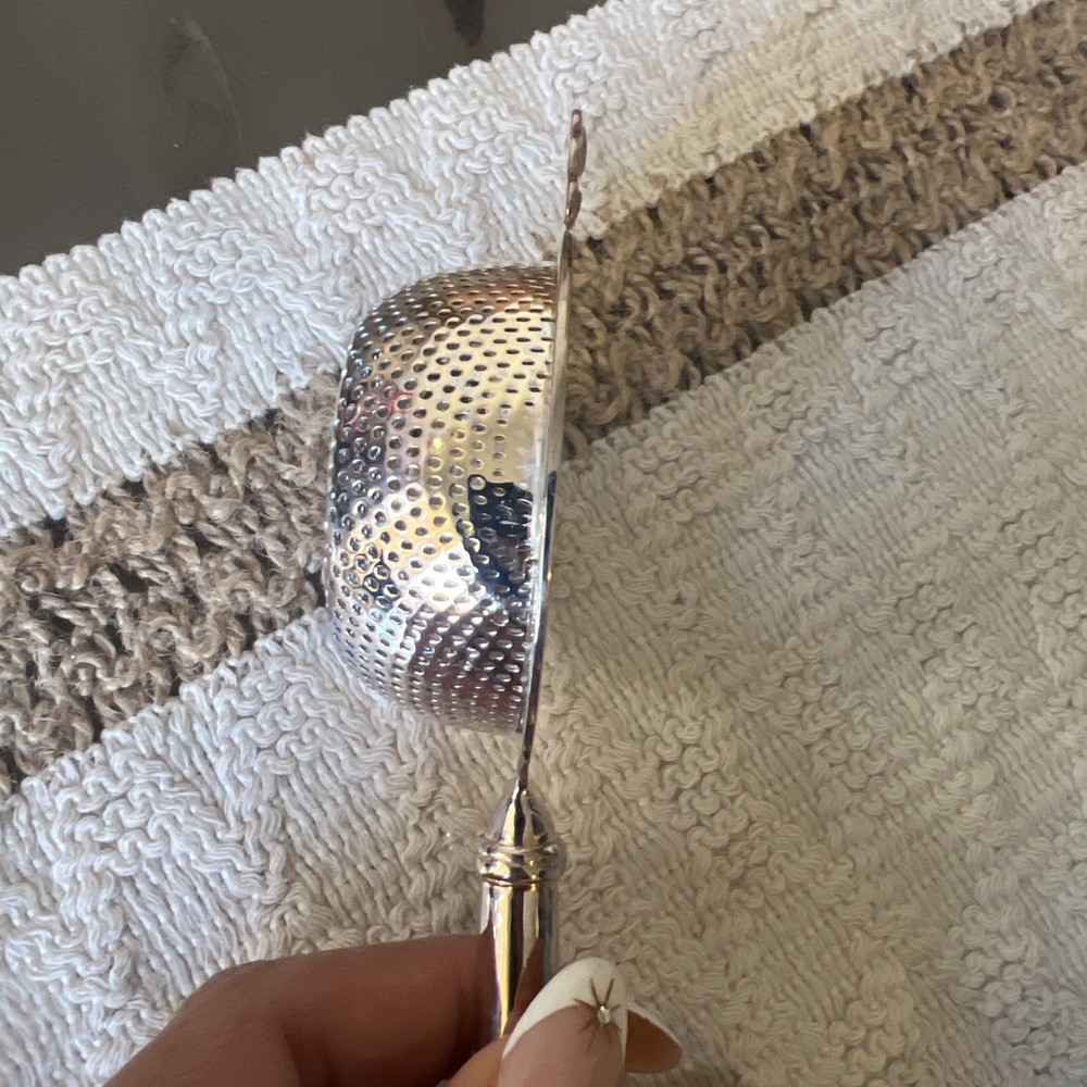 Silverplate FORTNUM & MASON TEA STRAINER With”bamboo” Style Handle