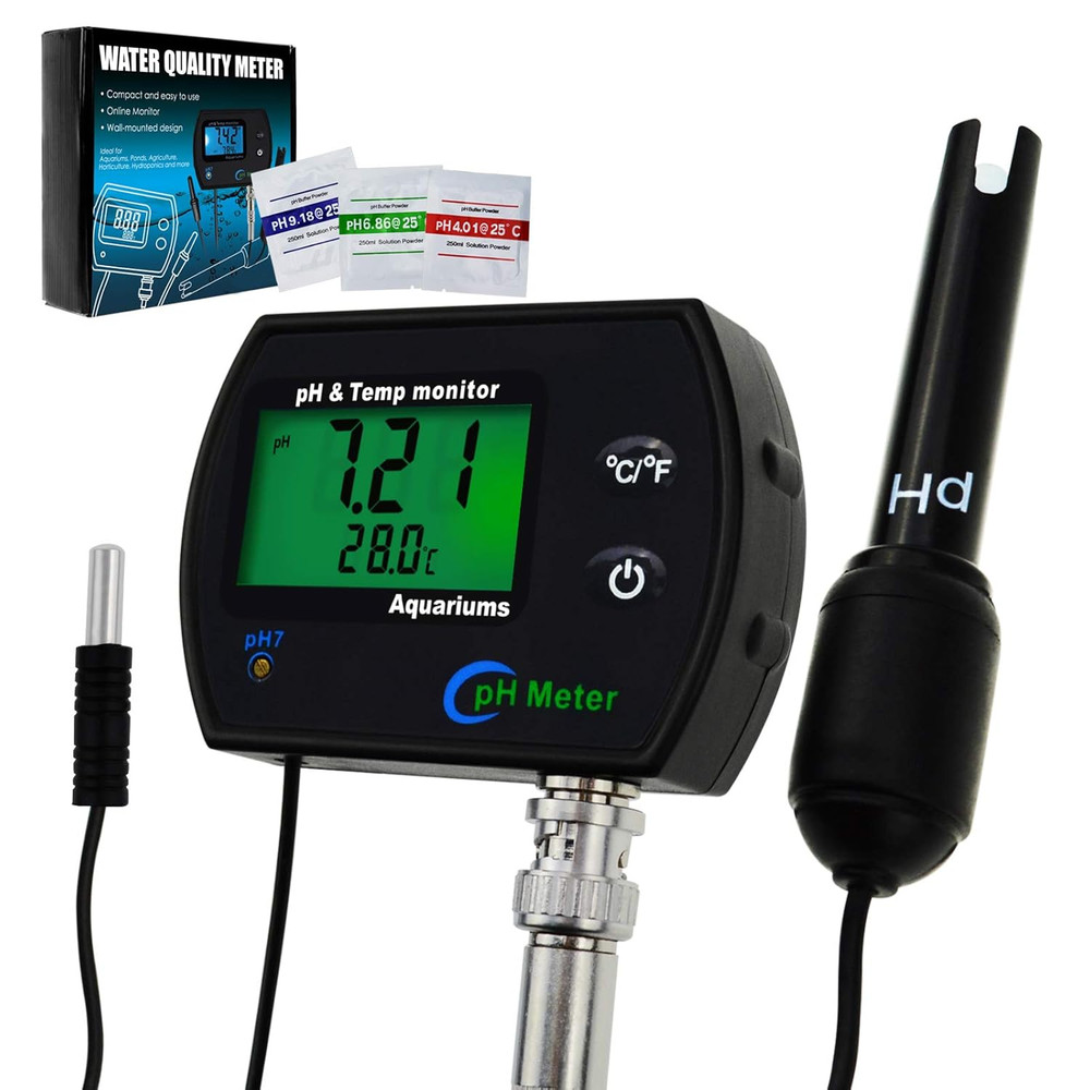 2-In-1 Combo Ph & Temperature Meter Water Quality Tester Replaceable BNC Ph Elec
