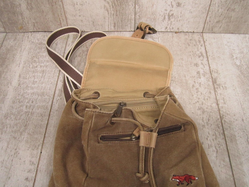 LL Bean Leather and Canvas Fox Mini Packpack Bag