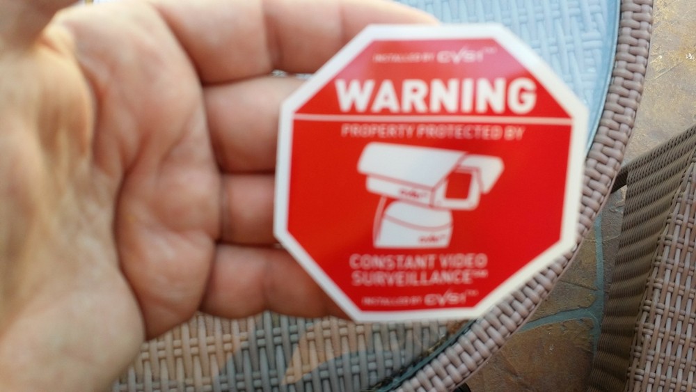 6 Security Camera CCTV Surveillance Warning Home Security Decals STATIC CLING