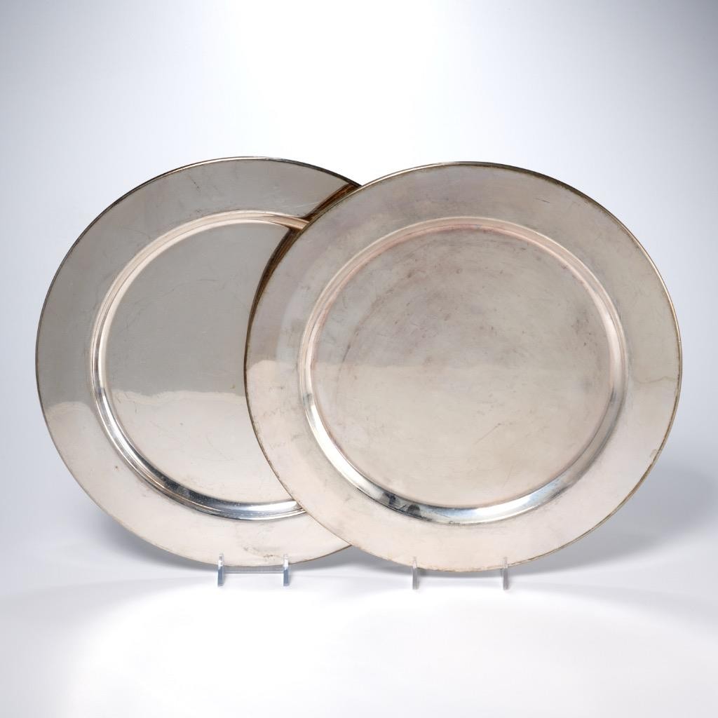 12 Silver Plated Round Charger Service Presentation Plates Barbara Walters B