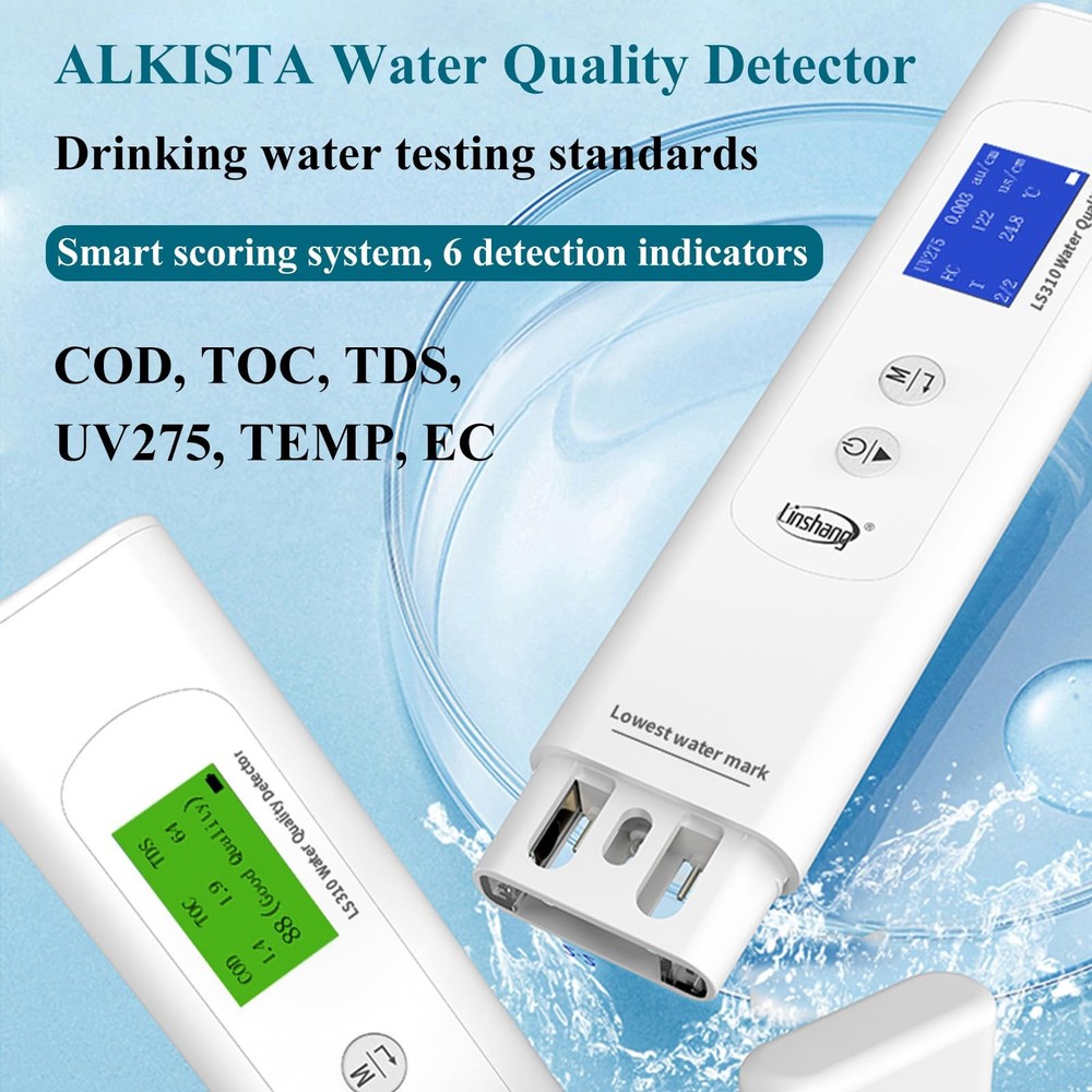 Professional 6-in-1 TDS, TOC, COD, UV275, EC & Temperature Meter, Accurate Re...