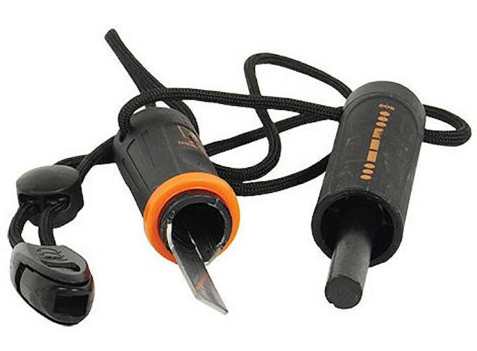 FLINTSTRIKER FIRE STARTER EMERGENCY FLINT STRIKER SURVIVAL TOOL with COMPASS