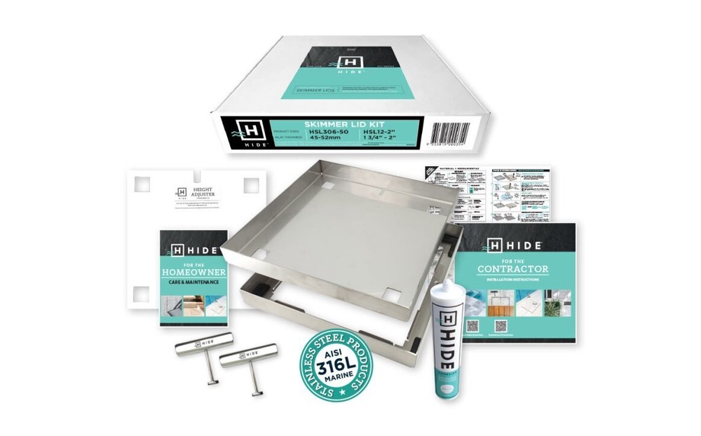 HIDE 12" Skimmer Lid & Access Cover Kit - 0.4" Inlay Depth