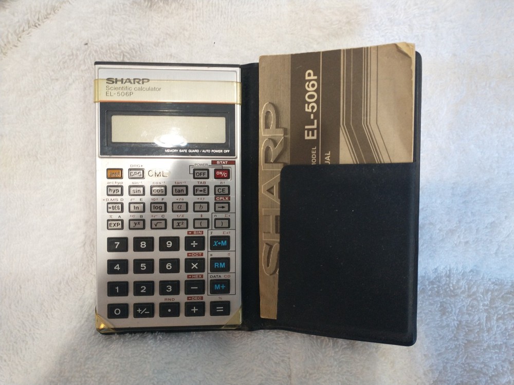 Sharp Scientific Calculator EL-506G with Case and Manual and Application Guide