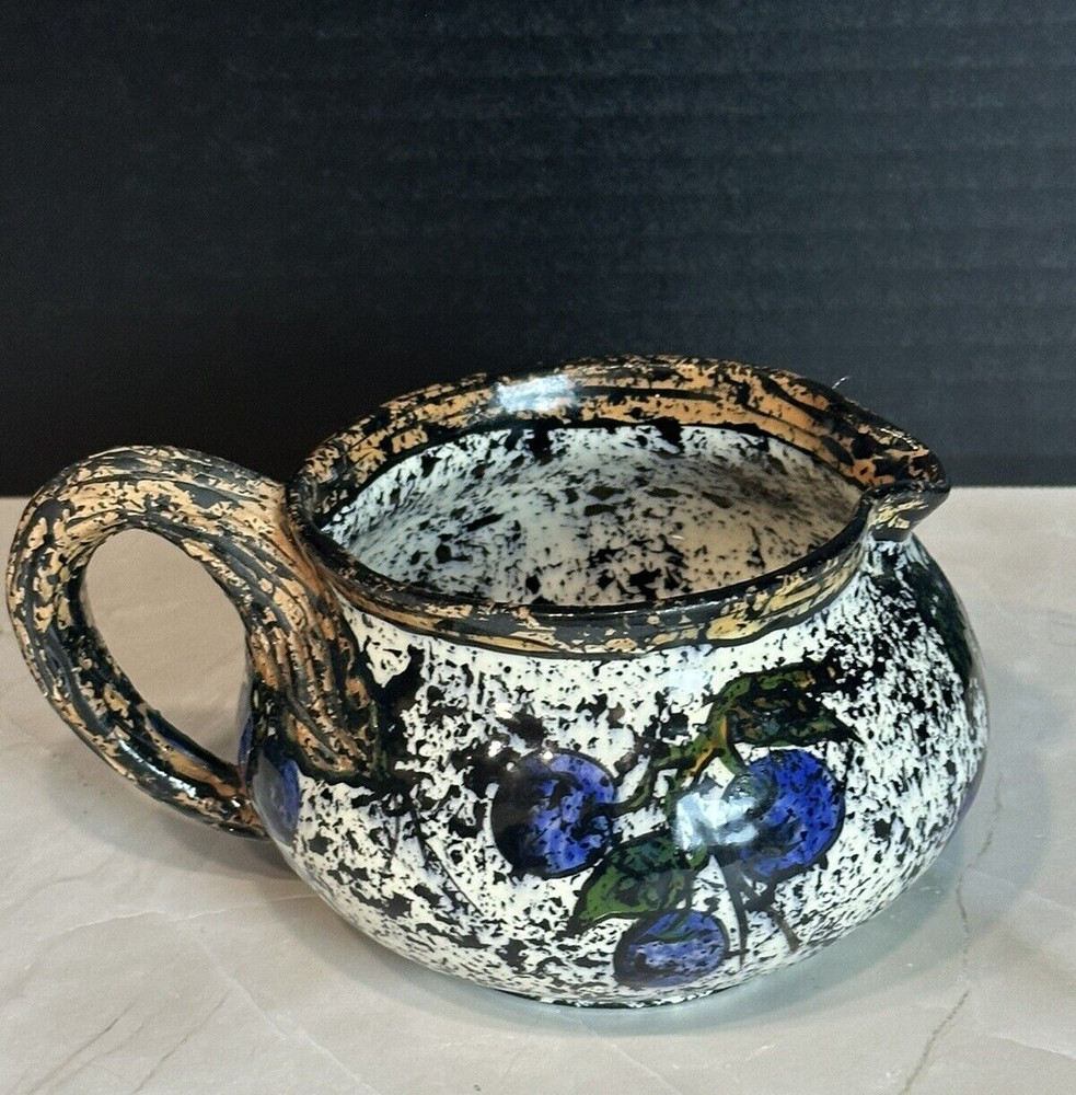 Art Pottery Small Pitcher/Creamer Signed Hand Painted