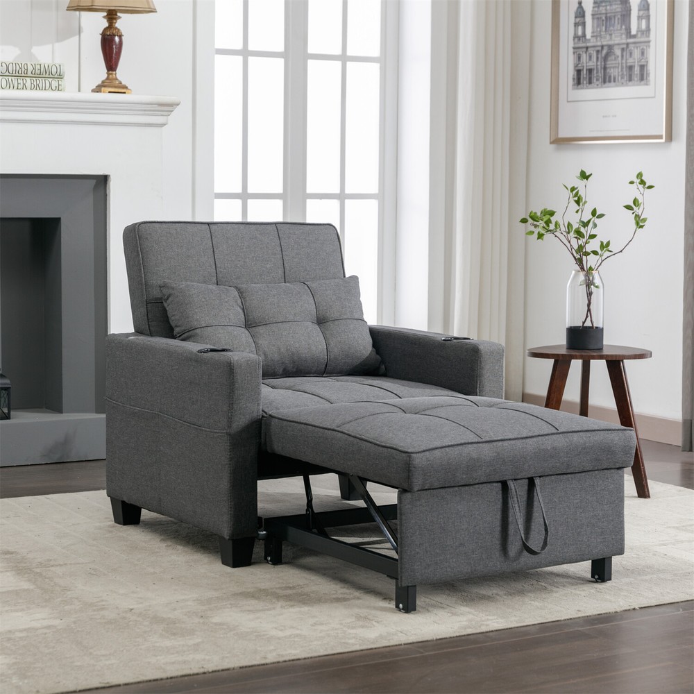 Convertible Sleeper Sofa Bed 3-in-1 Multi-Function Folding Sofa Bed w/ USB Ports