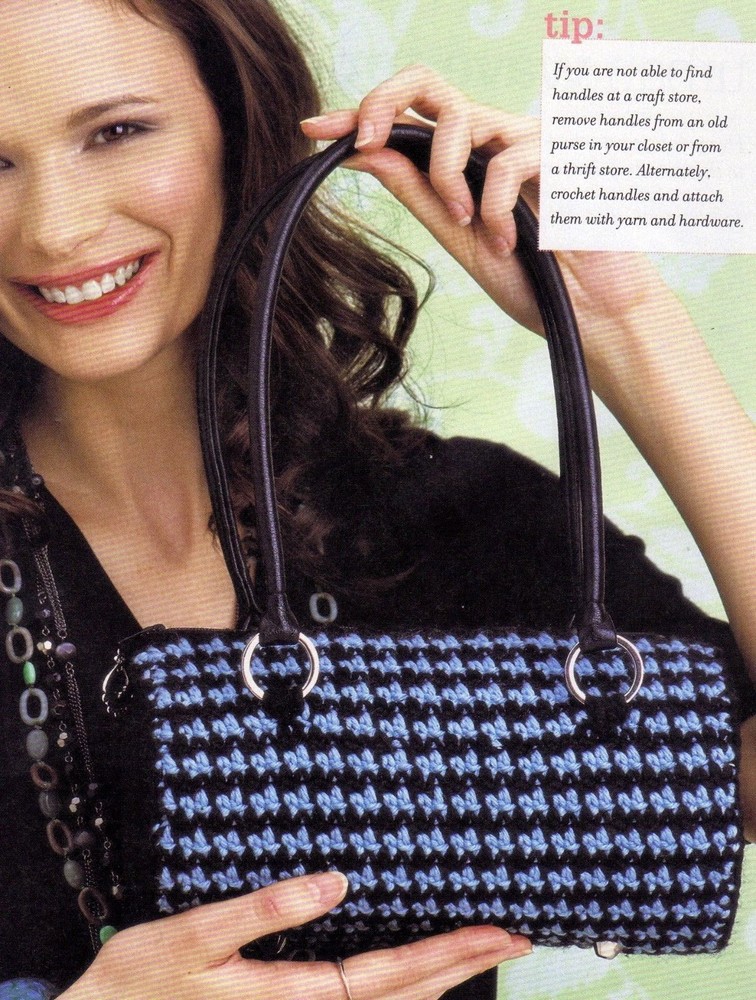 CHIC Houndstooth /Purse/Crochet Pattern INSTRUCTIONS ONLY