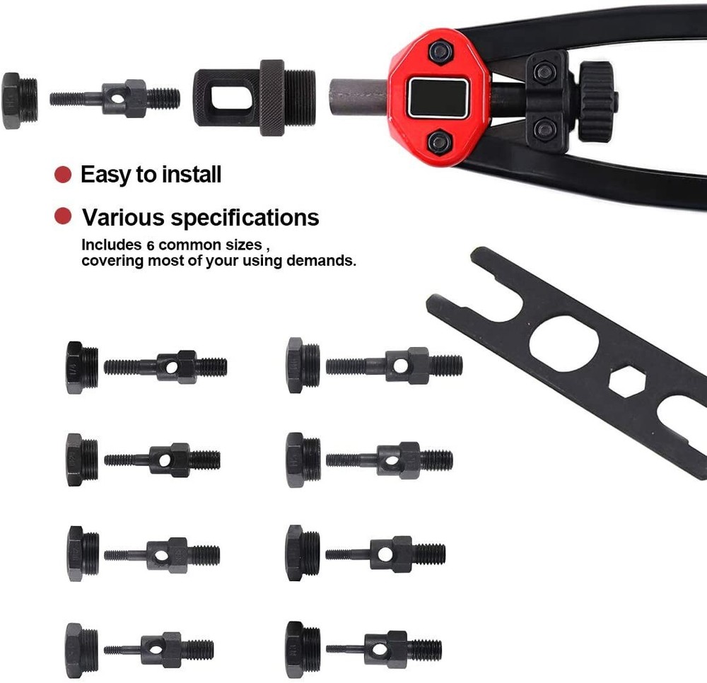 Rivet Nut Gun Kit Rivnut Setting Tools Nut Setter Tool Hand Blind Riveter 13"