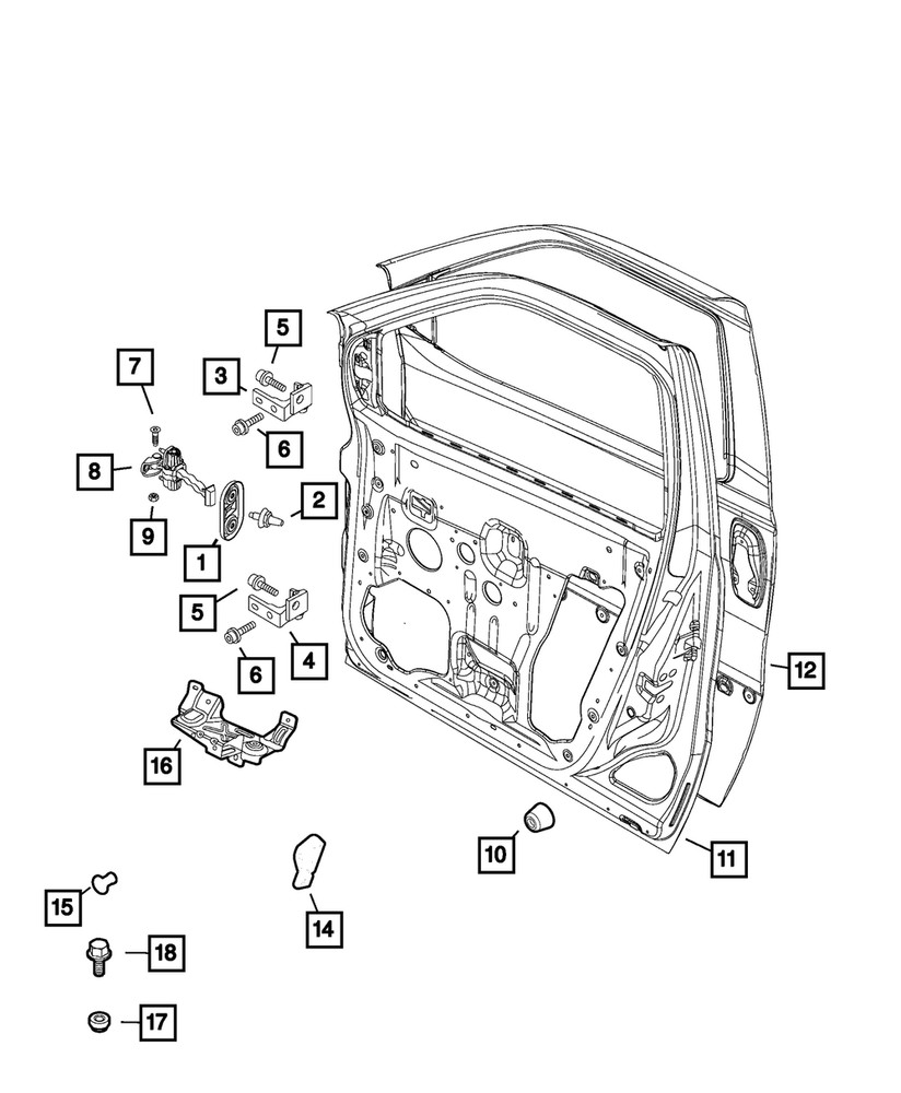 Genuine Mopar Door Upper Hinge Left 68192875AA