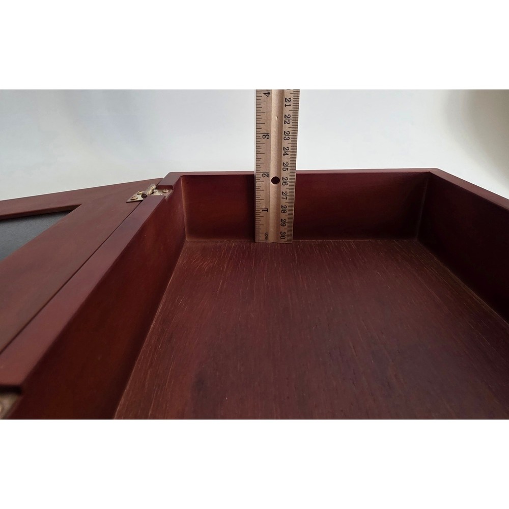 Wooden Photo Frame Keepsake Box – Hinged Storage Box w/ Interchangeable Image