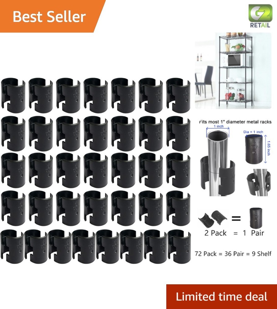 72-Pack Durable Wire Shelf Lock Clips for 1" Post - Perfect Replacement Solution