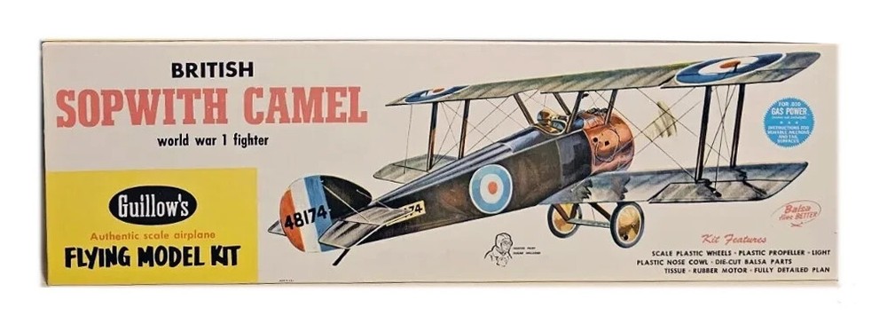 Guillows Model Airplane Plans (FF): Sopwith Camel 18" Scale Rubber-Powered