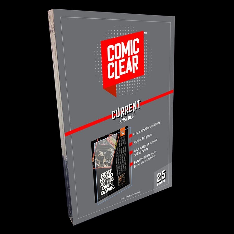 25 Clear Comic Book Backing Boards (Current) Archival Plastic Clear Comic Boards