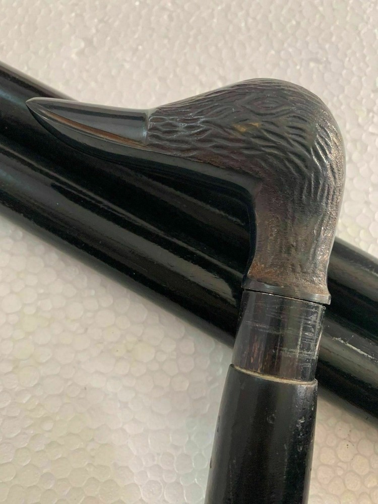 Solid Brass Black Finish Duck Head Handle Wooden Victorian Walking Stick Cane