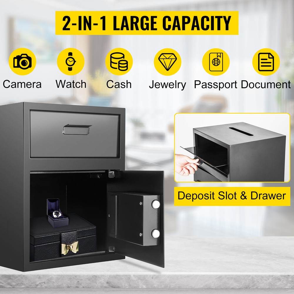 Digital Depository Safe Drop Safe Carbon Steel 2 Keys Safe with Drop Slot