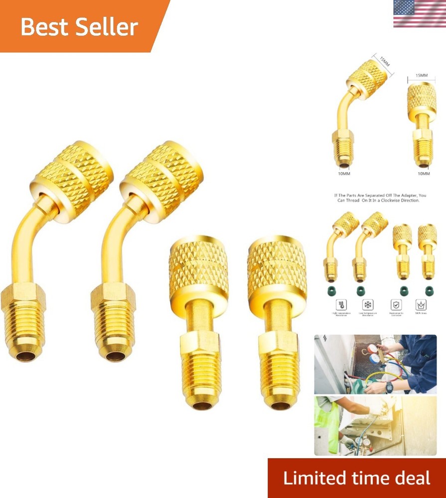 Brass HVAC R410A Adapter Kit, 4 pcs