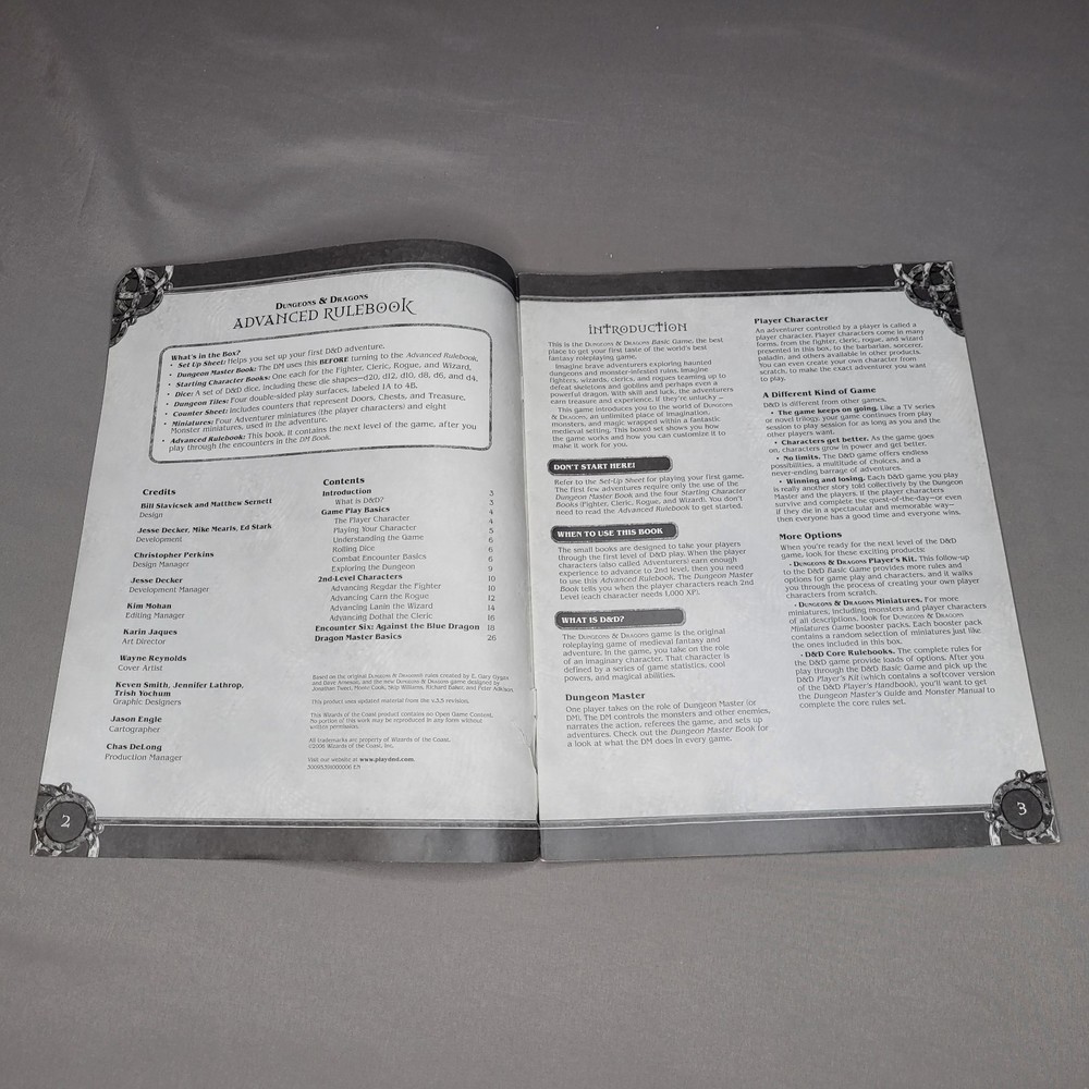Dungeons And Dragons Basic Game Advanced Rulebook Rule Book Replacement 2006 D&D