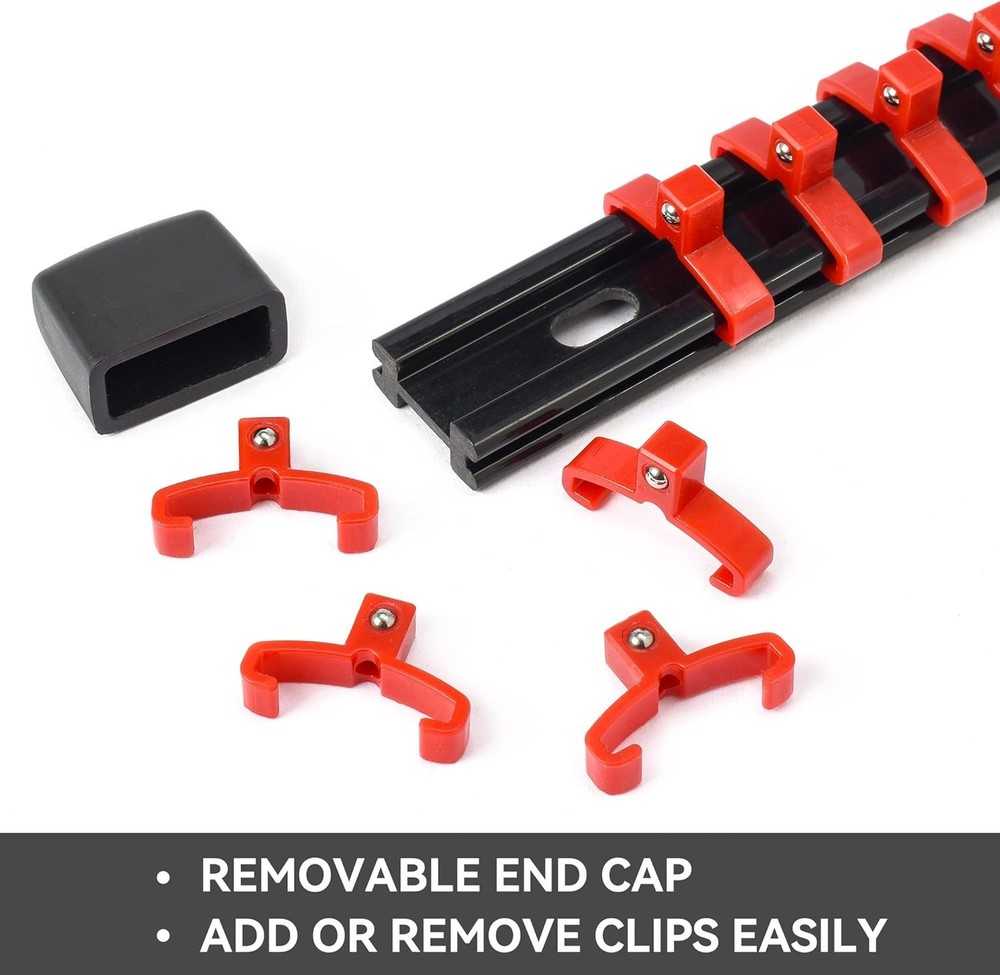 Efficient Wall-Mounted 9PC ABS Socket Organizer - Holds 129 Sockets in Style