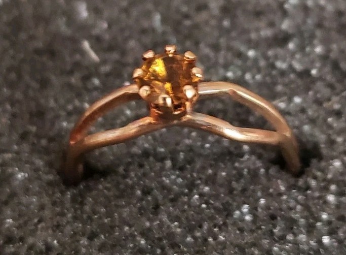 Vintage November Birthstone Adjustable Ring